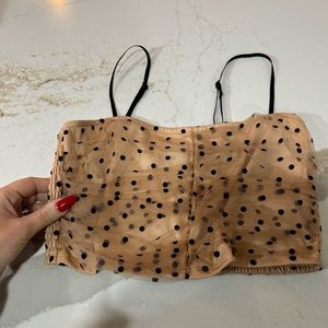 Blk/ nude polka dot top